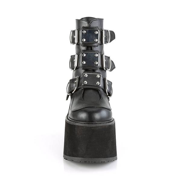 Demonia Swing-105 Black Vegan Leather Stiefel Herren D298-315 Gothic Plateaustiefel Schwarz Deutschland SALE